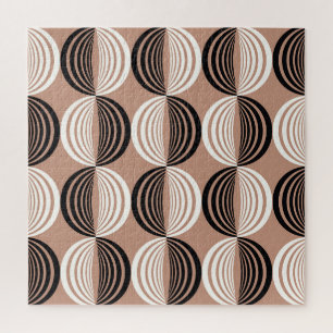 Geometrische braune Kreise Nahtloses Design Puzzle