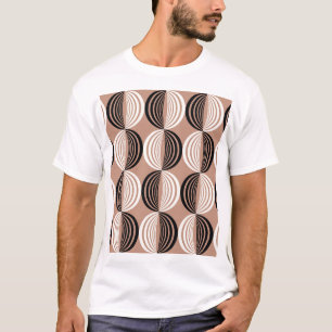 Geometrische braune Kreise Nahtloses Design T-Shirt