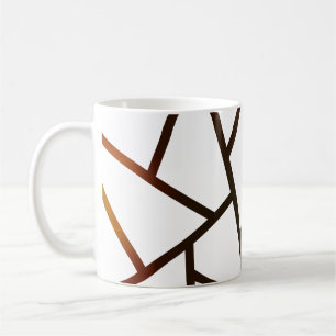 geometrische braune und schwarze Linien Tasse