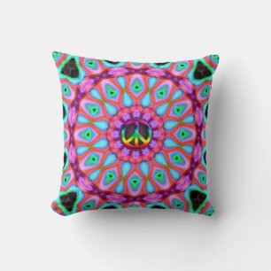 Geometrische Brights Groovy Pink Blue Cushion Kissen