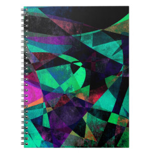 Geometrische, bunte, Grungy abstrakte Kunst Notizblock