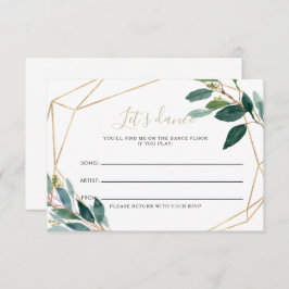 Geometrische Chic Foliage Wedding Song Request Car RSVP Karte