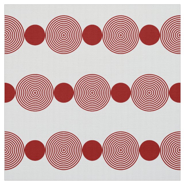 Geometrische Circle Line rot & weiß Stoff (Muster)