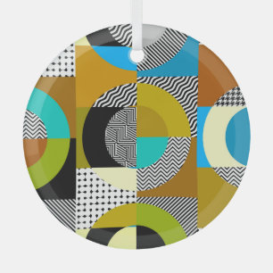 Geometrische Collage: Kreise, Vintages Muster. Ornament Aus Glas