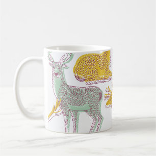 Geometrische Deers: Traditionelle Musterillustrati Kaffeetasse