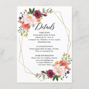 Geometrische Details der Herbstbrust-Blush-Blush-B Begleitkarte