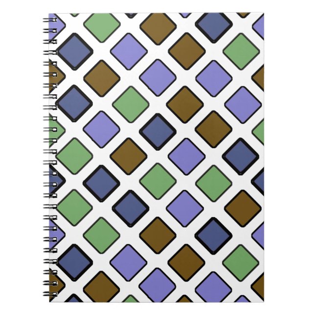 Geometrische Diagonalquadrate blau Notizblock (Vorderseite)