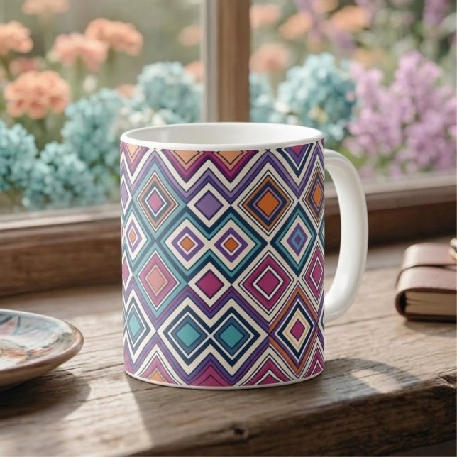 Geometrische Diamanten Kaffeetasse (Von Creator hochgeladen)