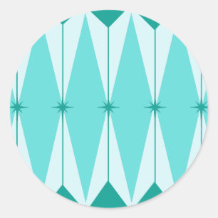 Geometrische Diamanten & Sternenexplosionen Runde Runder Aufkleber