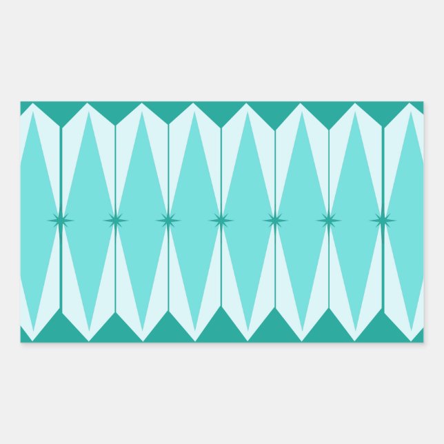 Geometrische Diamanten und Sternexplosionen Aufkle Rechteckiger Aufkleber (Vorderseite)
