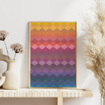 Geometrische Diamantformate in geröteten Rainbow-F Poster<br><div class="desc">Geometrische Diamantformate in geröteten Rainbow-Farben</div>