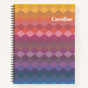 Geometrische Diamantformate in verächteten Farben  Notizbuch