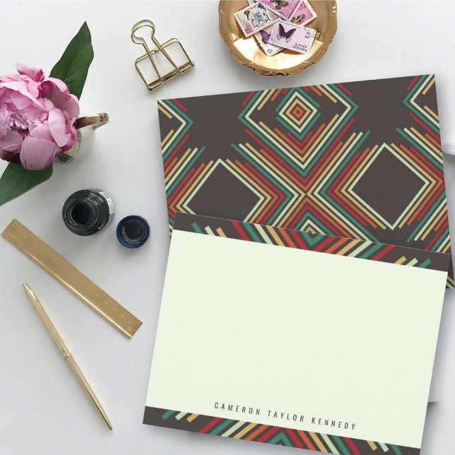 Geometrische Diamond-Mod Streifen Moderner Abschlu Dankeskarte (Von Creator hochgeladen)