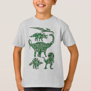 Geometrische Dinosaurier T-Shirt