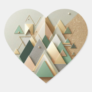 Geometrische Dreieck-Glitzer Abstrakte Heart Stick Herz-Aufkleber