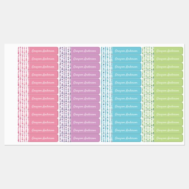 Geometrische Dreieck-Kids-Label-Skinny Etiketten (Blatt)