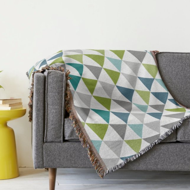 Geometrische Dreieck Navy Green Gray Moderne Abstr Decke (Von Creator hochgeladen)