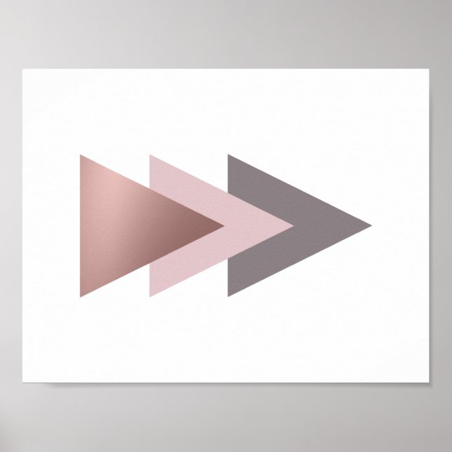 geometrische Dreiecke aus einer eleganten, klaren  Poster (Vorne)