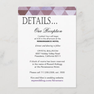 Geometrische Dreiecke Empfangsdetails   periwinkle Begleitkarte