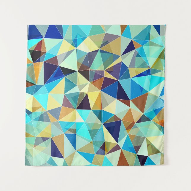 Geometrische Dreiecke: Farbiges Abstraktes Muster Wandteppich (Vorderseite)