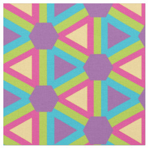 Geometrische Dreiecke in leuchtender Farbpalette Stoff