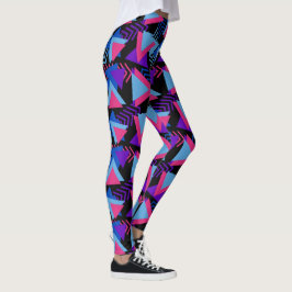 Geometrische Dreiecke Rosa Türkisblau Leggings