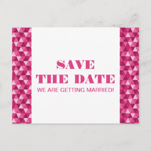 Geometrische Dreiecke Save the Date Postkarte, ros Ankündigungspostkarte