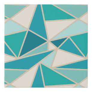 Geometrische Dreiecke, türkisfarbene Küstenlagune  Künstlicher Leinwanddruck