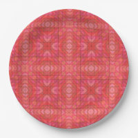 Geometrische Dreiecke und Diamanten in Rot und Ros