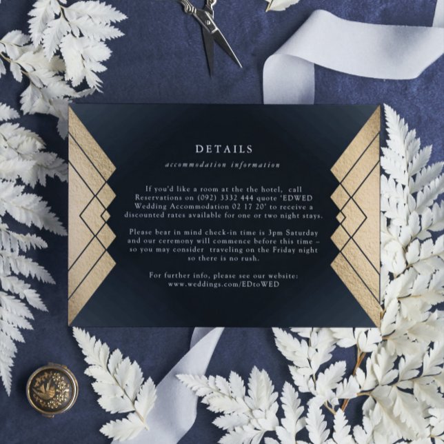 Geometrische Dunkelgoldfolie-Hochzeitkarte RSVP Karte (Von Creator hochgeladen)