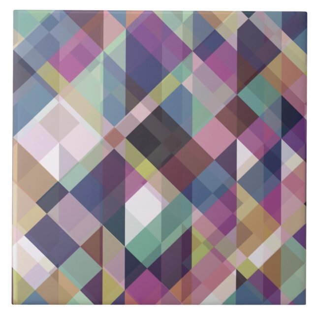 geometrische dunkle Schattierungen Muster Fliese (Vorderseite)