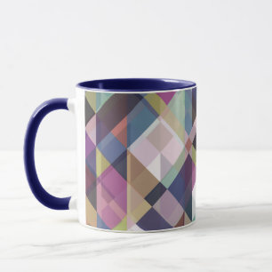 geometrische dunkle Schattierungen Muster Kaffeeta Tasse