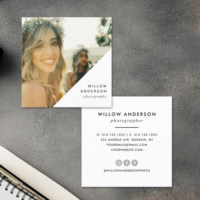 Geometrische Ecke | Moderne Minimalfotografie Quadratische Visitenkarte (Von Creator hochgeladen)