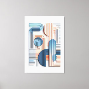 Geometrische Eleganz: Abstrakte Layered Paper Art Leinwanddruck