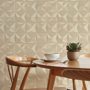 Geometrische Eleganz: Beige Abstrakte 3D Tapete
