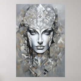 Geometrische Eleganz: Eine moderne, weibliche Abst Poster