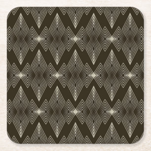 Geometrische Elemente, vintage nahtloses Ornament. Rechteckiger Pappuntersetzer