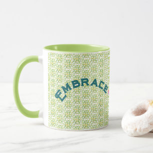 Geometrische Embraunsicherheit in Kalkgrün Tasse