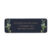 Geometrische Eukalyptus Blue-Rücksendeadresse für 