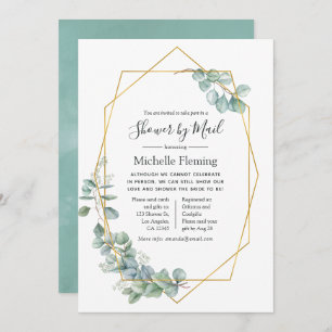 Geometrische Eukalyptus Bridal oder Babydusche per Einladung