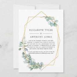 Geometrische Eukalyptus-reduzierte Gästeliste für  Ankündigung