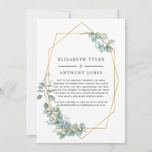 Geometrische Eukalyptus-reduzierte Gästeliste für Ankündigung