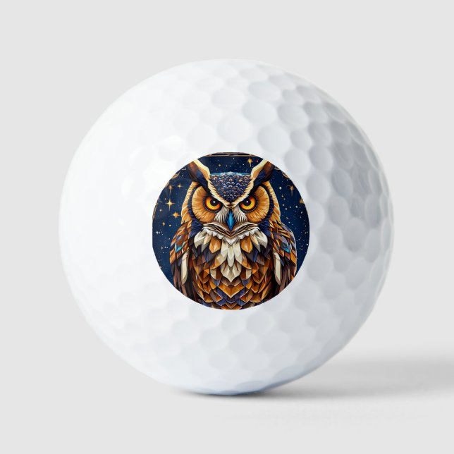 Geometrische Eule mit lebhaften Farben Golfball (Vorderseite)