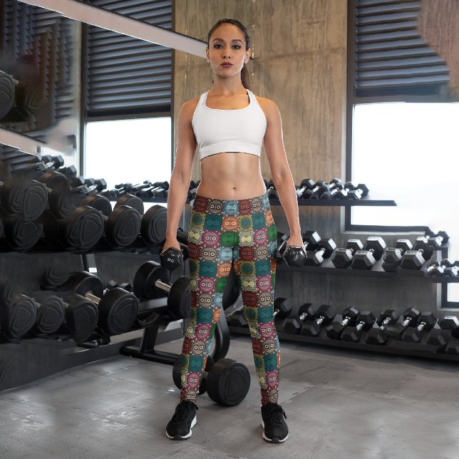 Geometrische Eulen Capri Leggings (Von Creator hochgeladen)