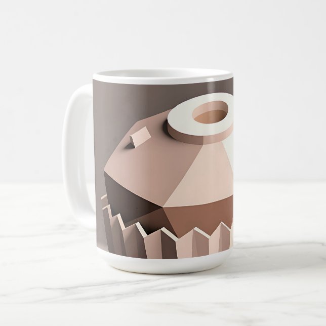 Geometrische facettierte Cupcake-Kunst Kaffeetasse (Vorderseite Links)