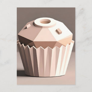 Geometrische facettierte Cupcake-Kunst Postkarte
