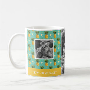 Geometrische Familien-Fotos u. Text des Tasse