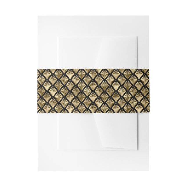 Geometrische Fans aus Gold und Black Art Deco Einladungsbanderole (Vorderseite Beispiel)