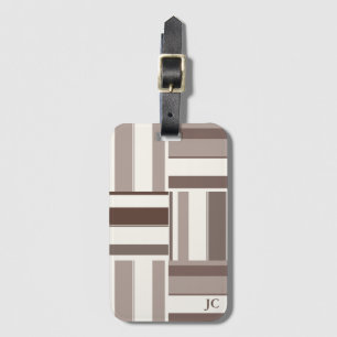 Geometrische FarbblockRechtecke - braun und beige Gepäckanhänger