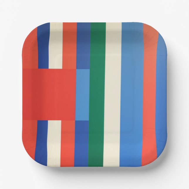 Geometrische Farbe Pappteller (Vorderseite)